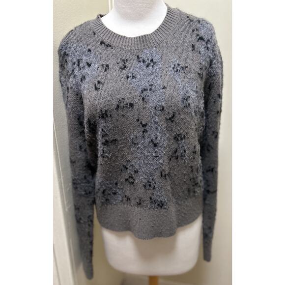 AllSaints Women's Asko Camo Jumper Dark Gray Wool Blend Sweater - Size Medium - Picture 2 of 6